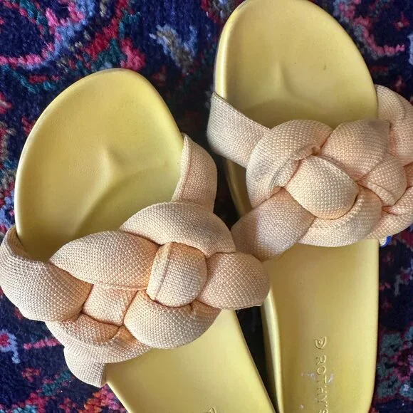 ROTHY'S Bubble Slide Slip-On Sandals Women’s Size 12.5 Canary Yellow Retired - Picture 3 of 14